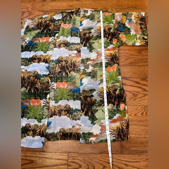 TOPSHOP Tropical 🏝️ 🦩 Print Kimono Cardigan Jacket Top Sz 2 - Picture 7 of 8